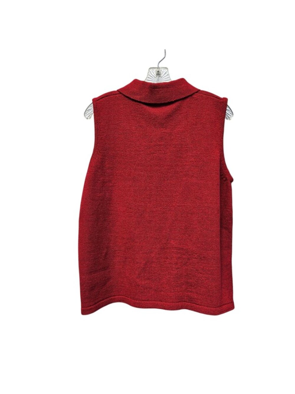 Allison Daley Vintage 90s Red Cat Knit Sweater Vest Zip M/L - Picture 5 of 14